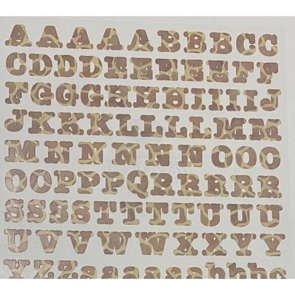 Creative Memories Alphabet Letter Tan Animal Print Zoo Sticker Sheet Old Style - Picture 2 of 4